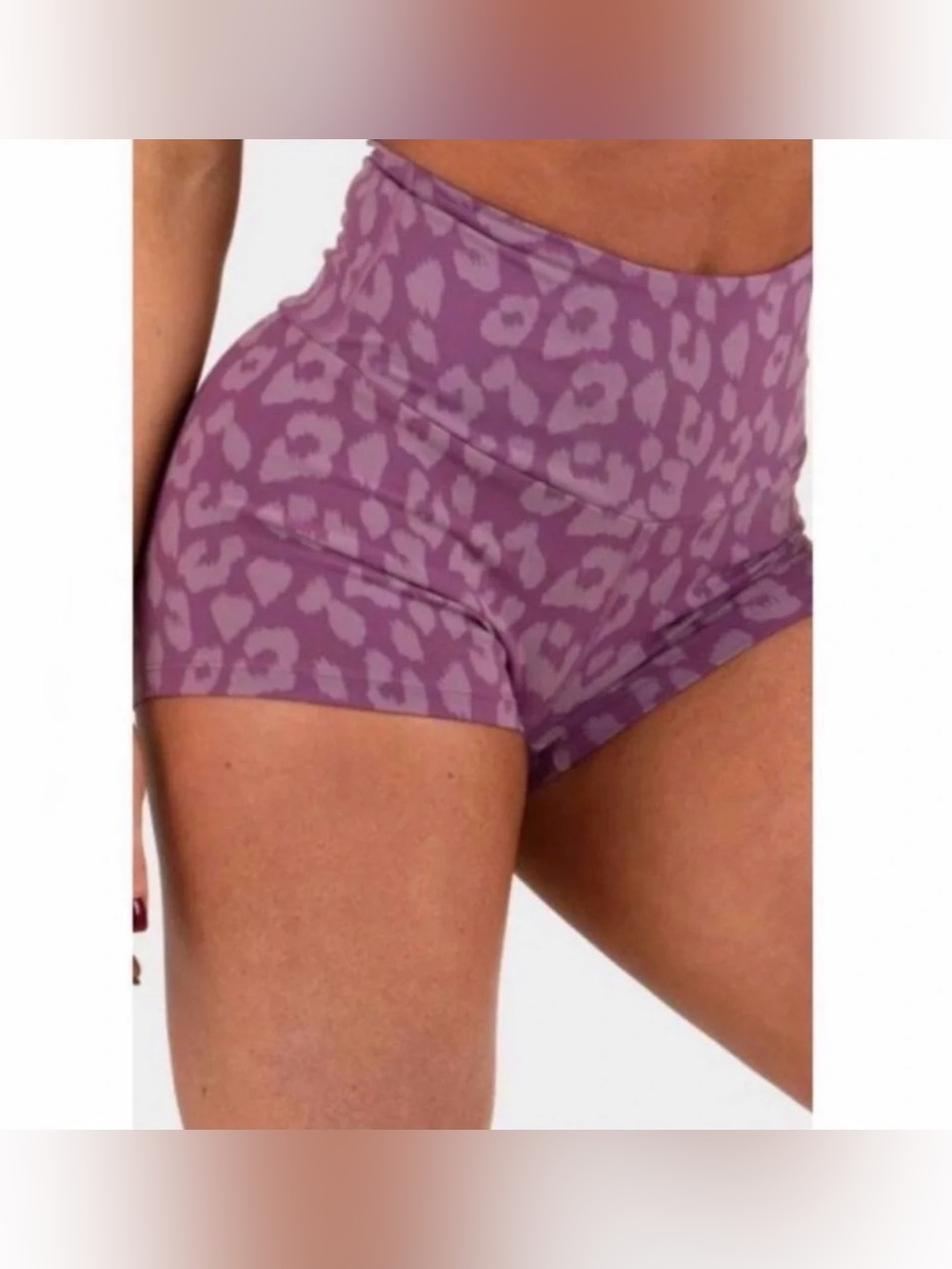 Ryderwear Scrunch Bum Shorts - Purple Leopard - High-Waist - Picture 5 of 8